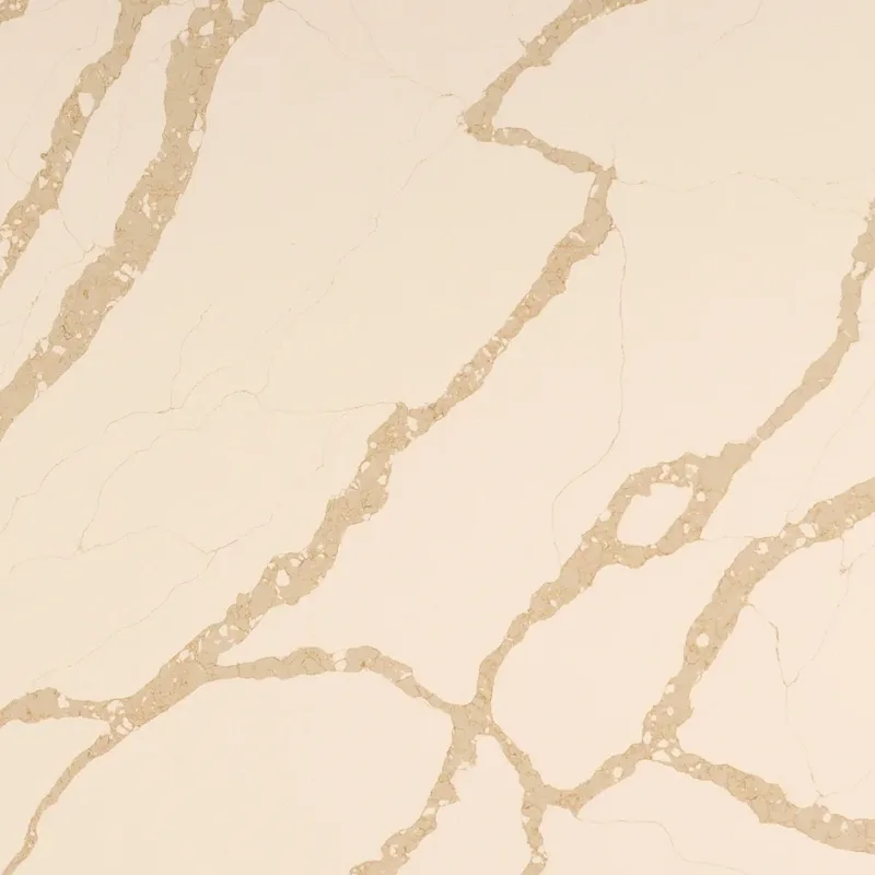 Calacatta 6635 quartz, upper-right area of the slab
