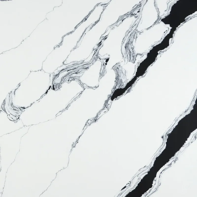 Calacatta 6648 quartz, upper-right area of the slab