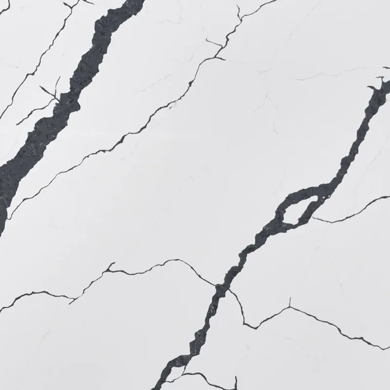 Calacatta 6676 quartz, upper-right area of the slab