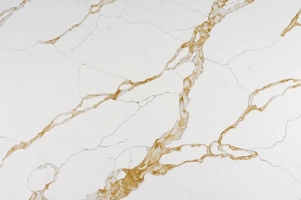 Auro Quartz Calacatta 6822 quartz slab, gold marble look