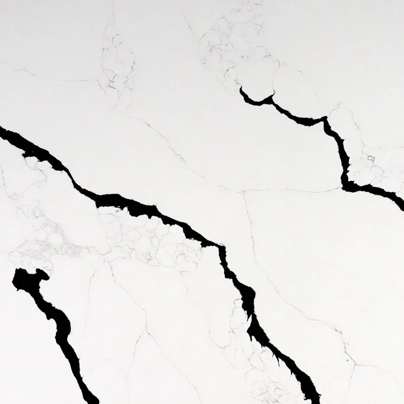 Calacatta 6924 quartz, upper-left area of the slab